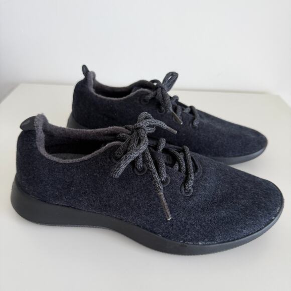 Allbirds Sneakers Womens 9 Black Charcoal Wool Runners Mizzles Shoes Lace Up - Picture 1 of 8